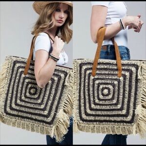 Oversized Square Jute Tote-LAST FEW